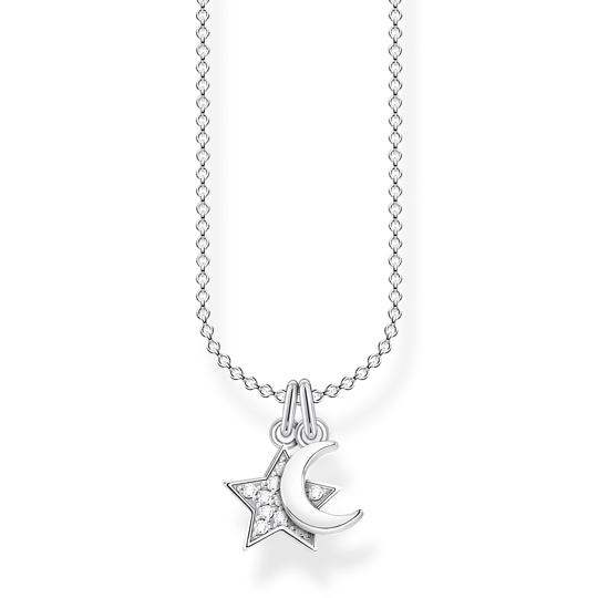 Thomas, Sabo, Kette, Stern, Und, Mond, Länge, 45, Cm, Ke2068-051-14, Zubehor, Schmuck, Halskette, Anhänger, Diamant