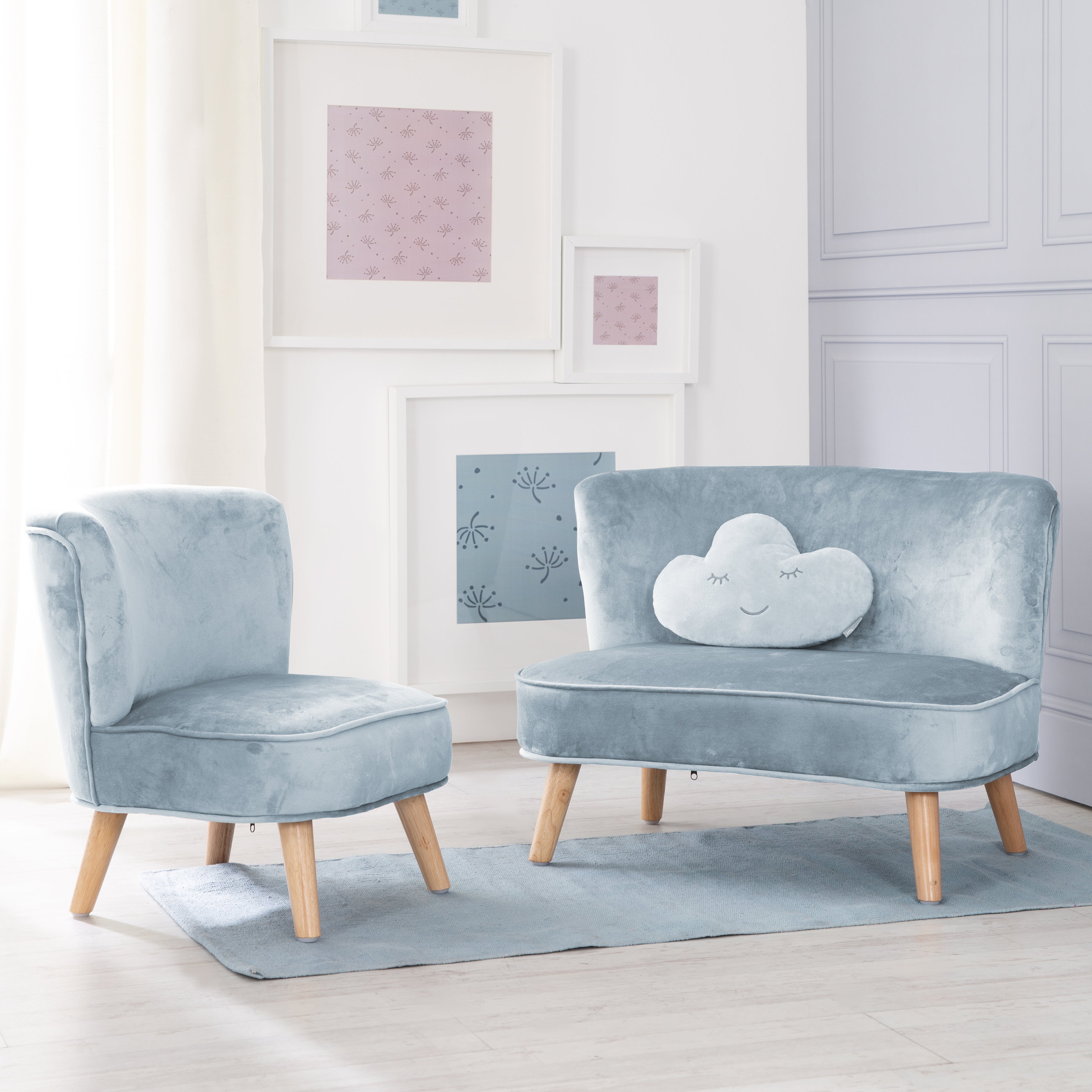 Roba 231S07M3 Lil Sofa Set groß roba Style türkis sky – Spielmöbel - Produktbild 2