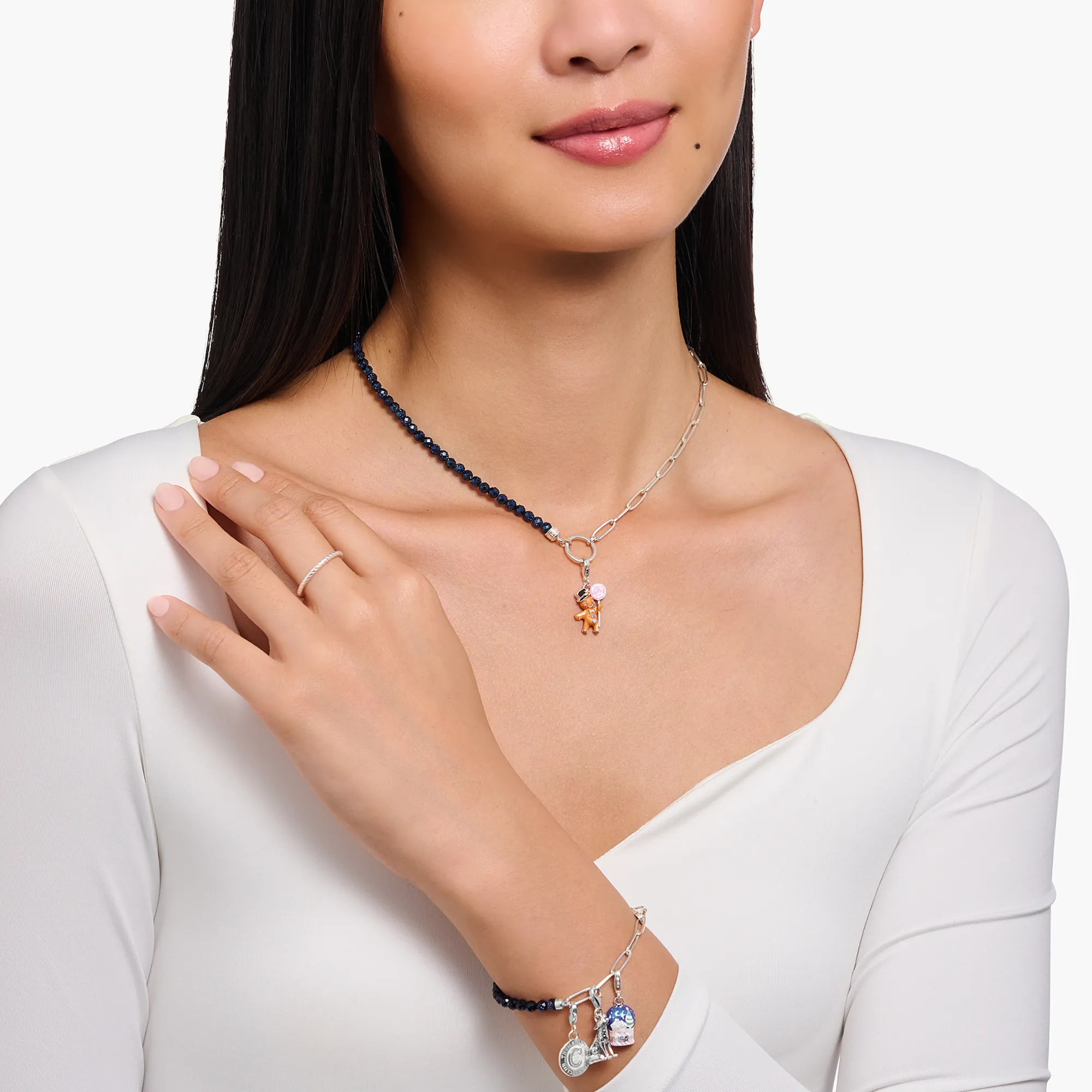 Thomas Sabo Anhänger Charm-Club Lebkuchenmann Orange 2064-691-7