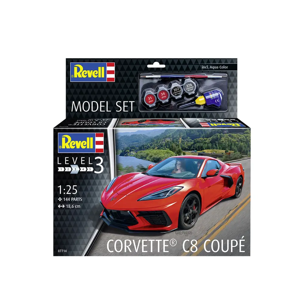 Revell 67714 Model Set Corvette® C8 Coupé - Sportwagen-Bausatz im Maßstab 1:25