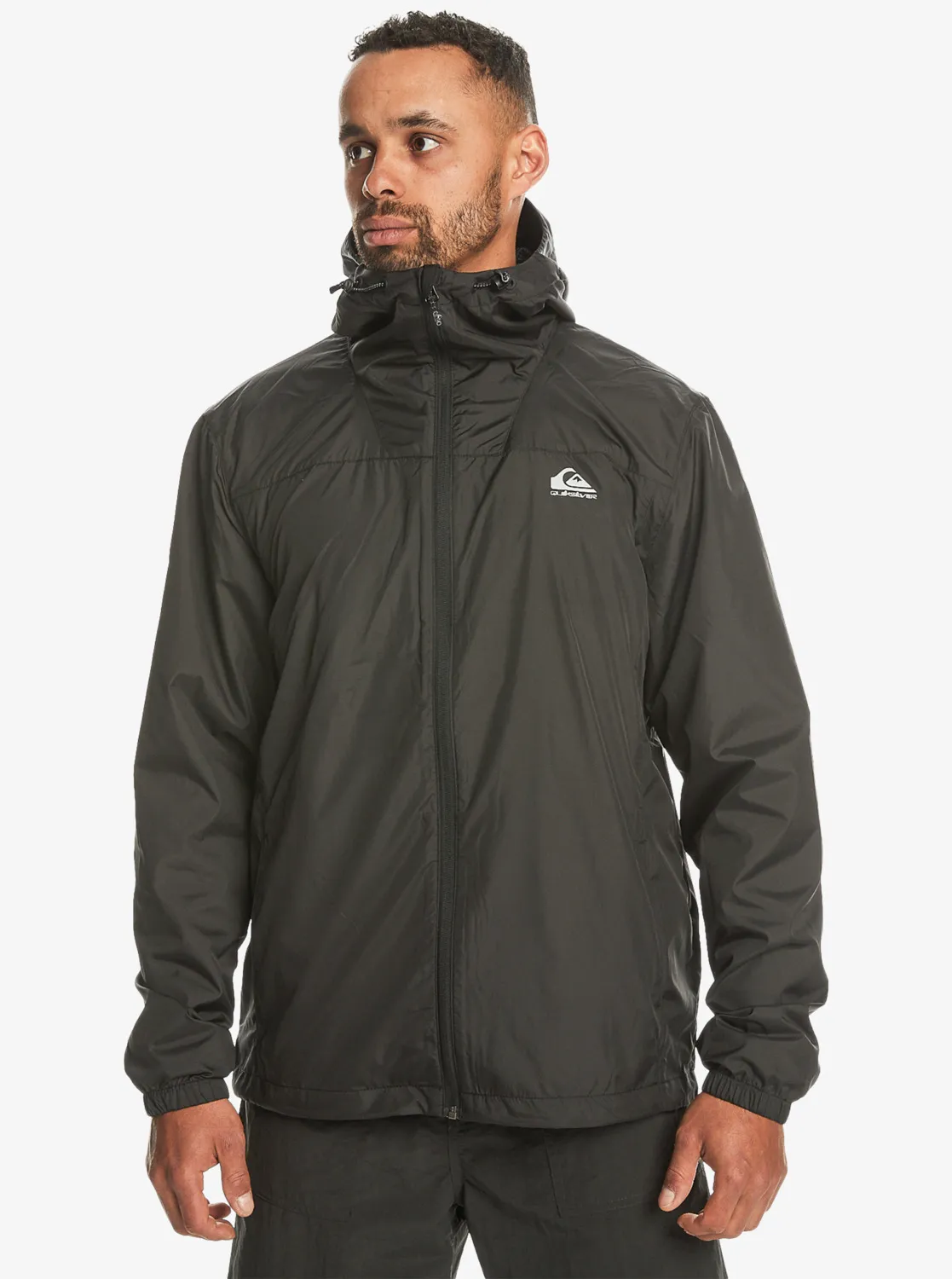 Quiksilver Overcast - Windbreaker-Jacke mit Kapuze für Männer Schwarz GR. L