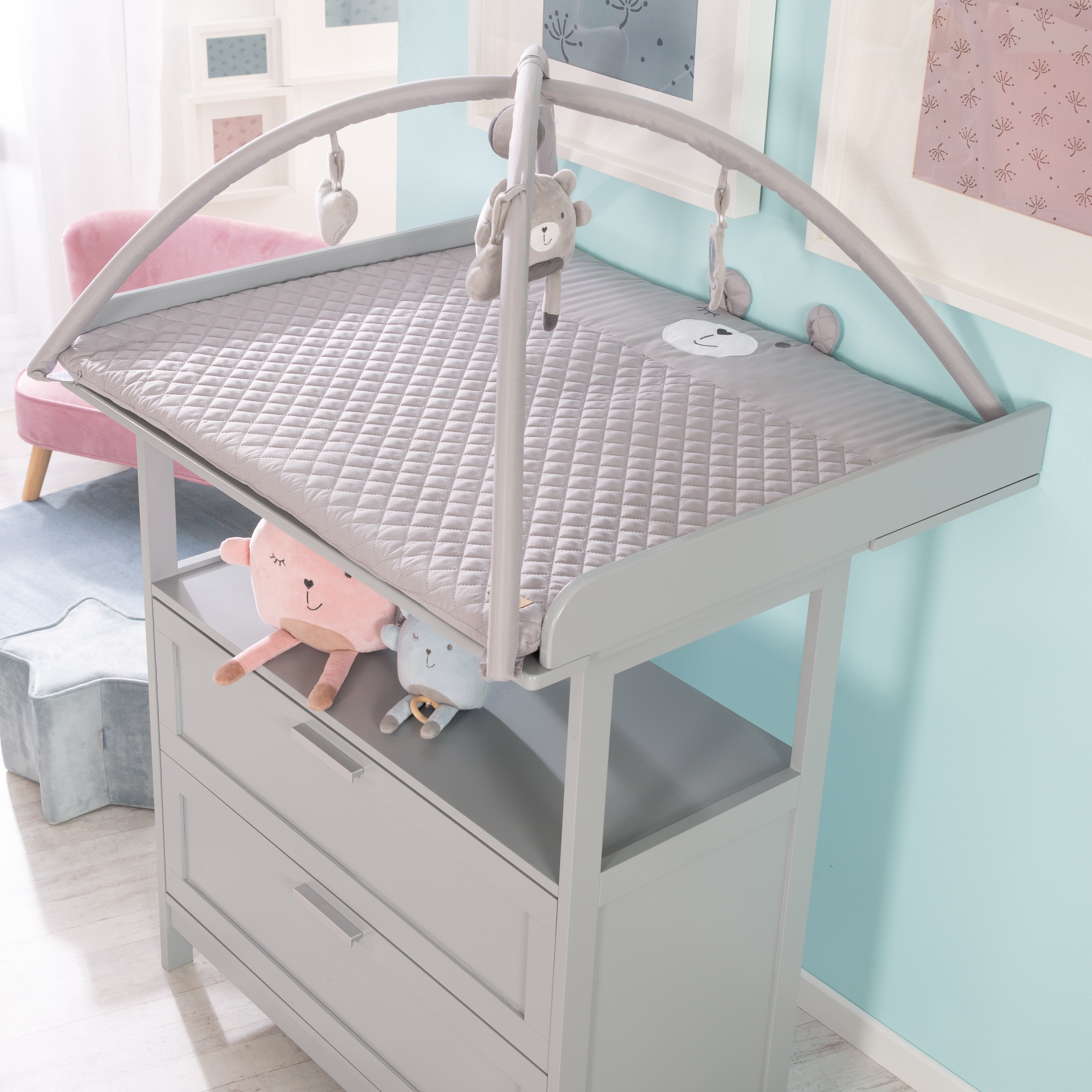 Roba 307075V230 Krabbeldecke mit Spielbogen grau – Krabbeldecken - Produktbild 2