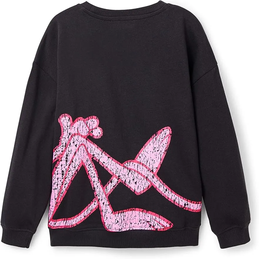 Desigual Mädchen Pullover - Schwarz mit Pink-Panther-Motiv 22WGSK172006 GR. M