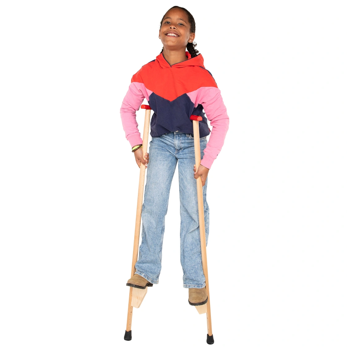 goki Holzstelzen - 103 cm, Laufspaß für kleine „Riesen“ ab 5 Jahren