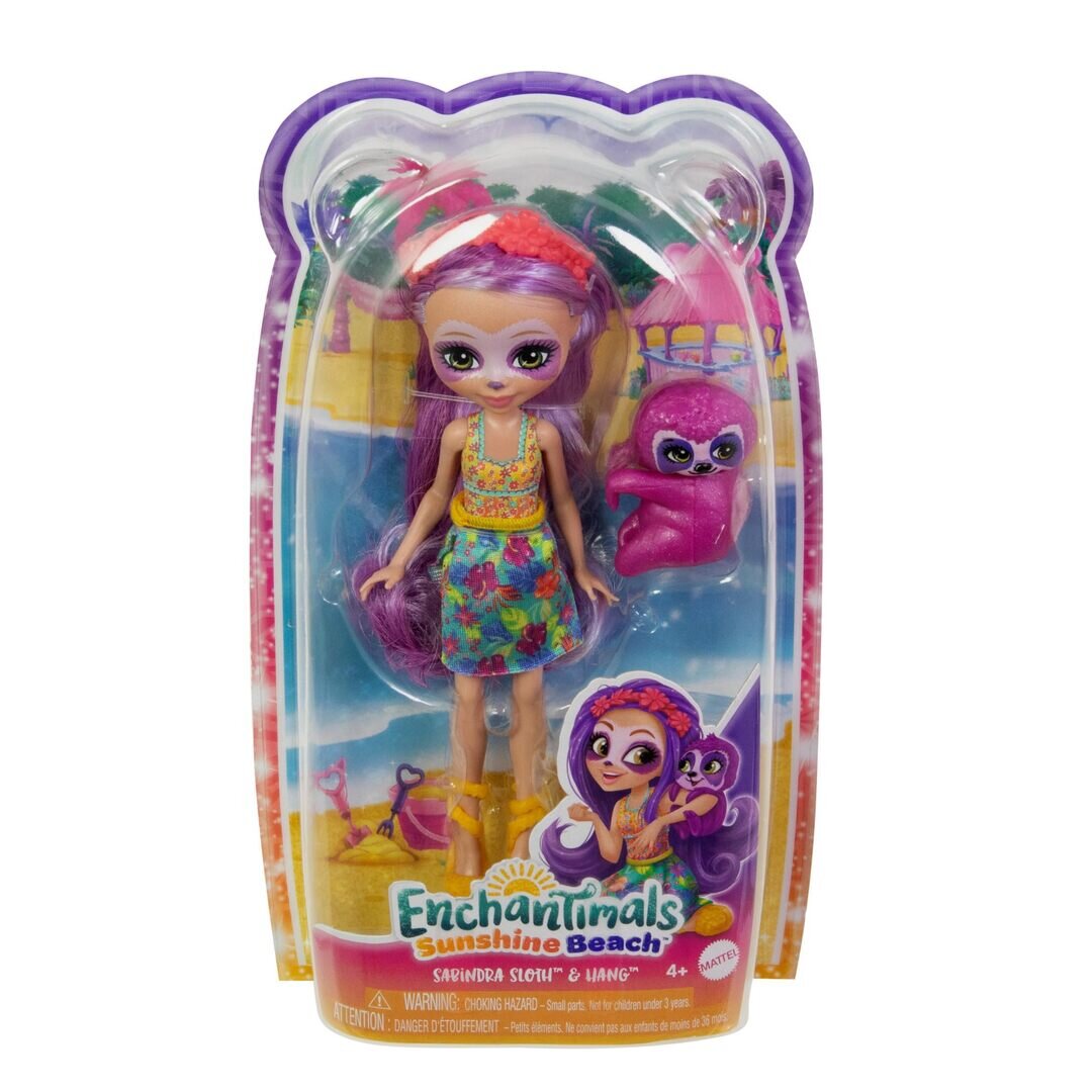 Mattel Enchantimals Sunshine Beach Sabindra Sloth Puppe - HRX82