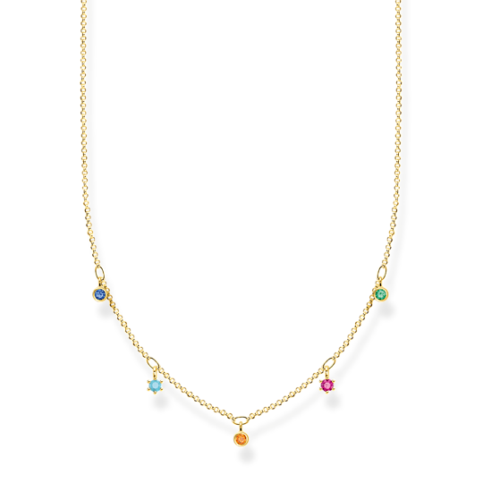 Thomas, Sabo, Kette, Farbige, Steine, Gold, Länge, 45, Cm, Ke2071-488-7, Zubehor, Schmuck, Halskette, Diamant, Edelstein