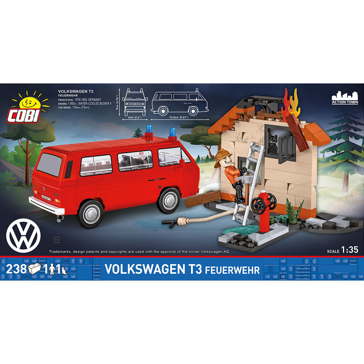 COBI 24635 - VW T3 Feuerwehr - Maßstab 1:35 - Bild 4