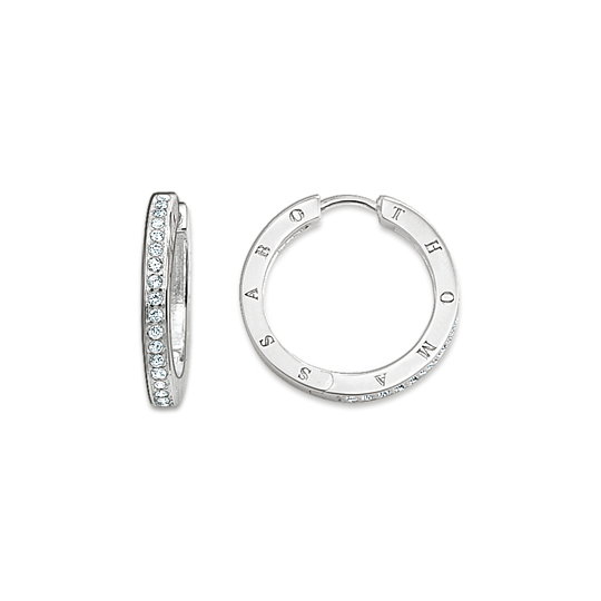 Thomas, Sabo, Ohrringe, Creolen, Sterling, Silver, 925, Zirkonia, Weiß, Cr528-051-14, Zubehor, Diamant, Edelstein, Schmuck
