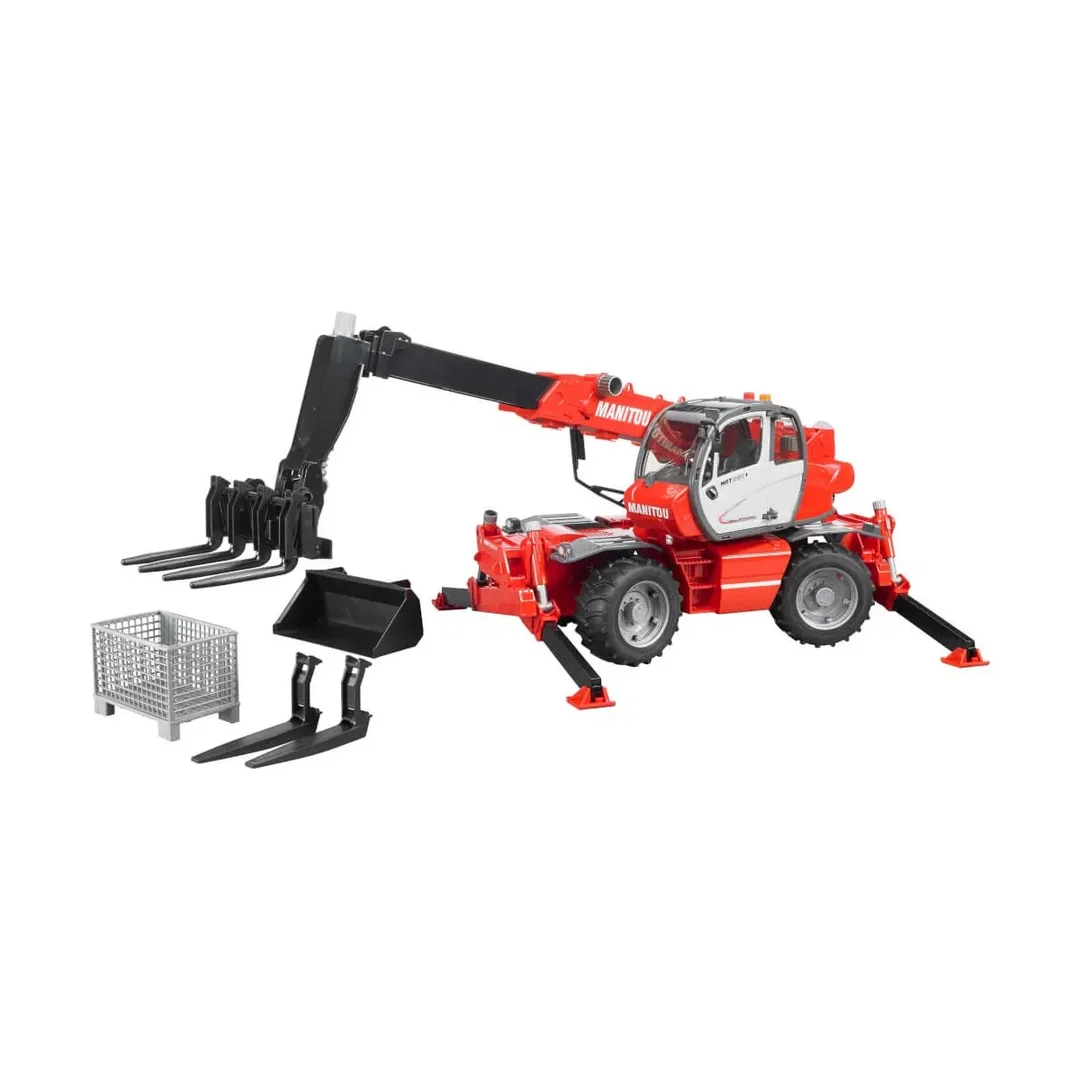 Bruder 02129 Manitou Teleskopstapler MRT 2150 mit Zubehör