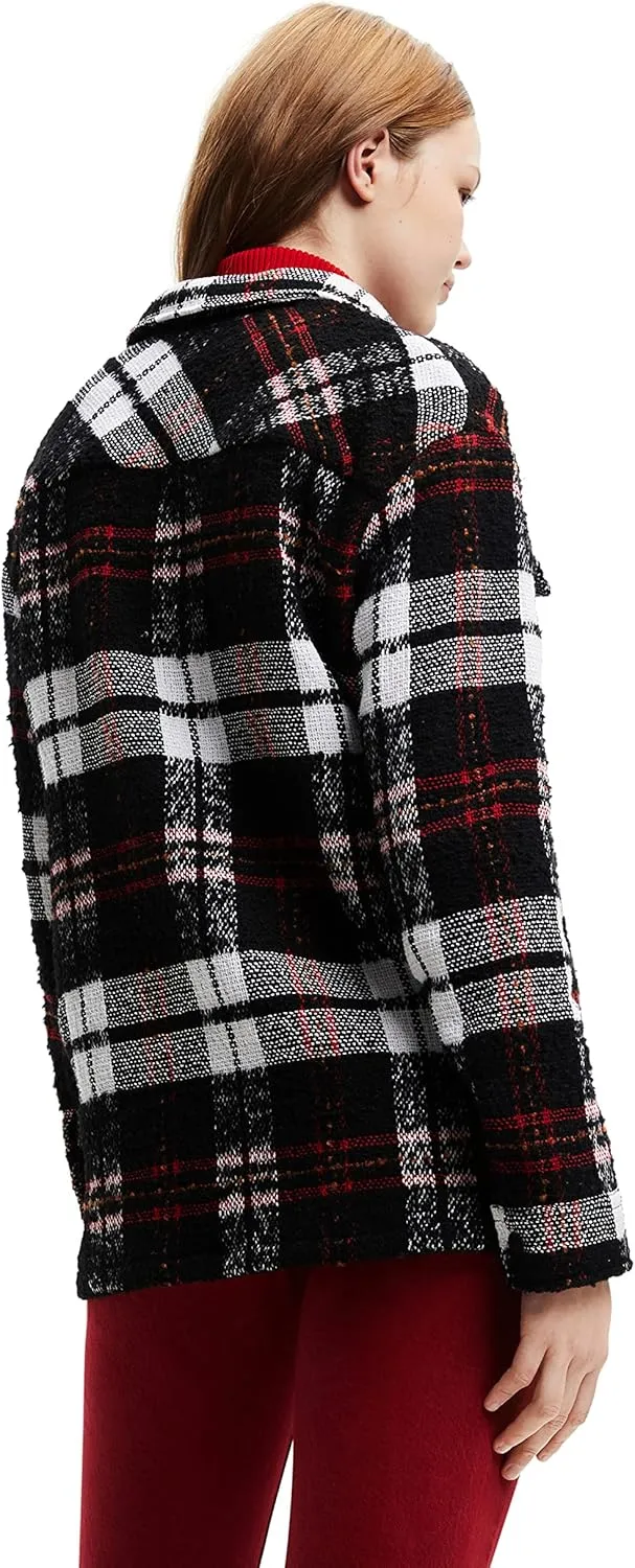Desigual Damen Jacke - Kariert, Schwarz-Weiß-Rot 22WWEW872000 GR. M