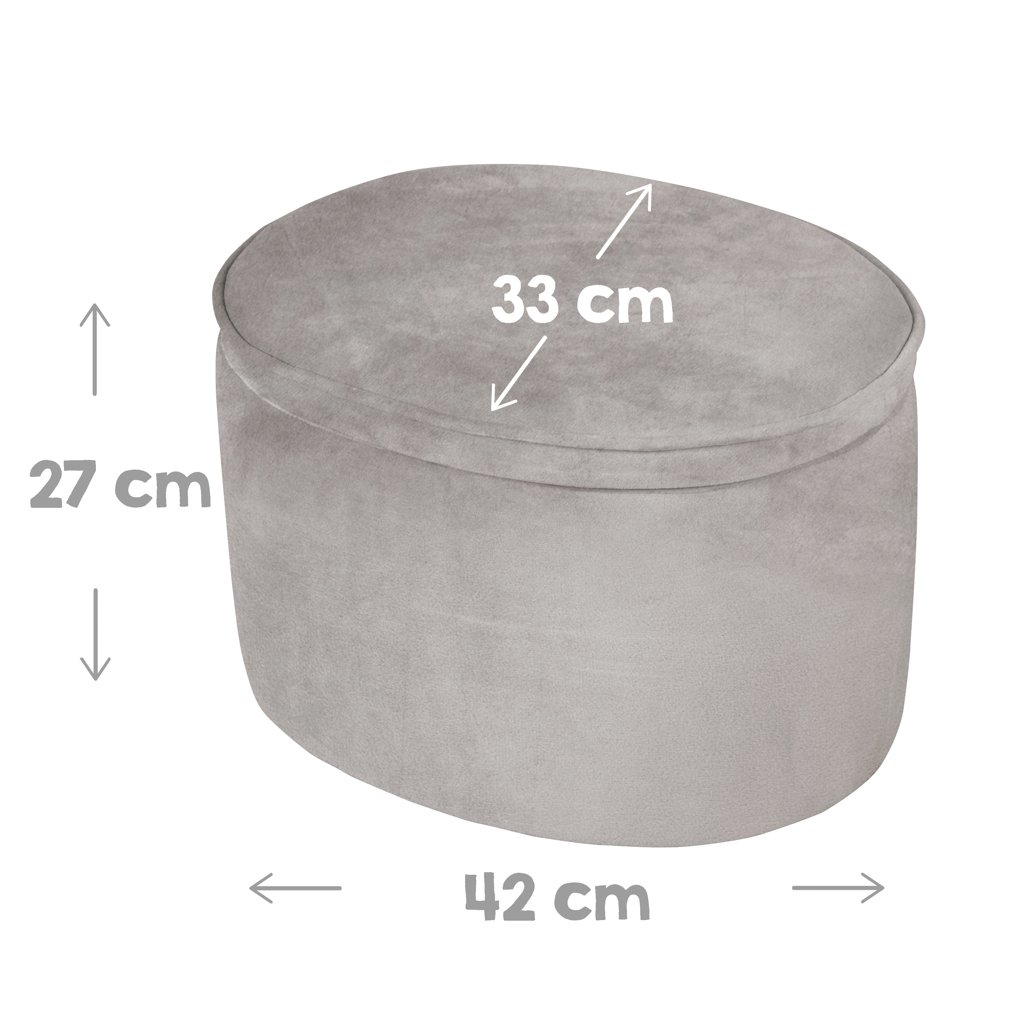 Roba 450140GA Kinderhocker oval mit Aufbewahrung grau – Spielmöbel - Produktbild 5