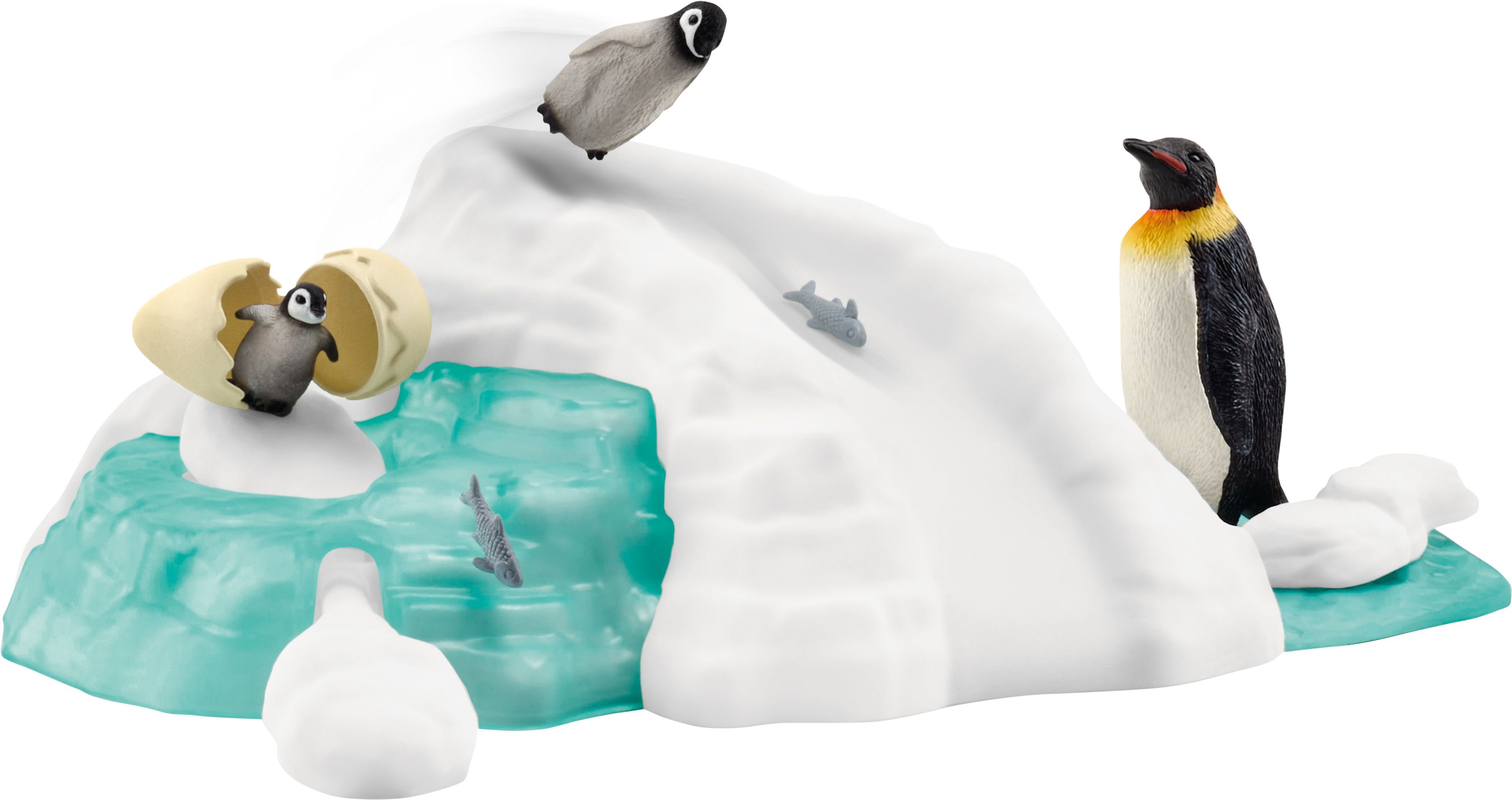 schleich WILD LIFE 42661 Pinguin-Familienspaß Vogel, Pinguin, Draußen, Eis, Natur