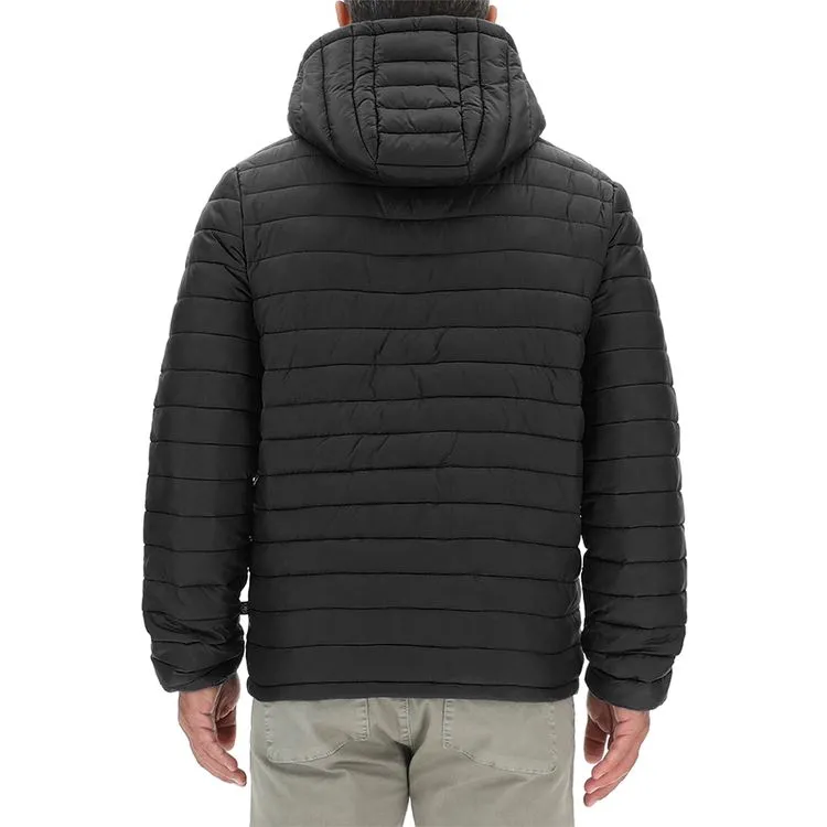 JEEP Herren Winterjacke O103344BK - Schwarze Steppjacke mit abnehmbarer Kapuze GR. XXL