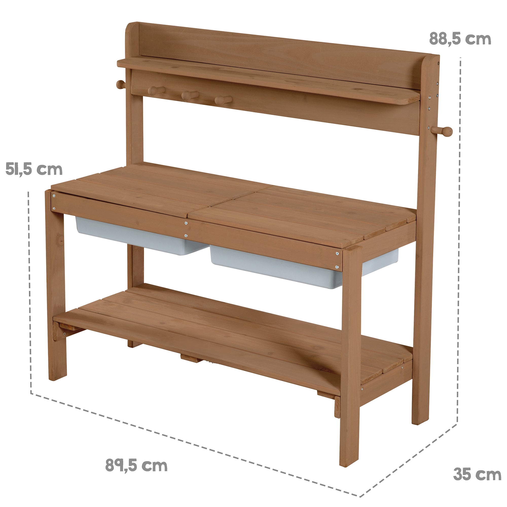 Roba 456006TE Kinderküche Outdoor+ mit Spielwanne, teak teakholz farben – Outdoor + - Produktbild 5