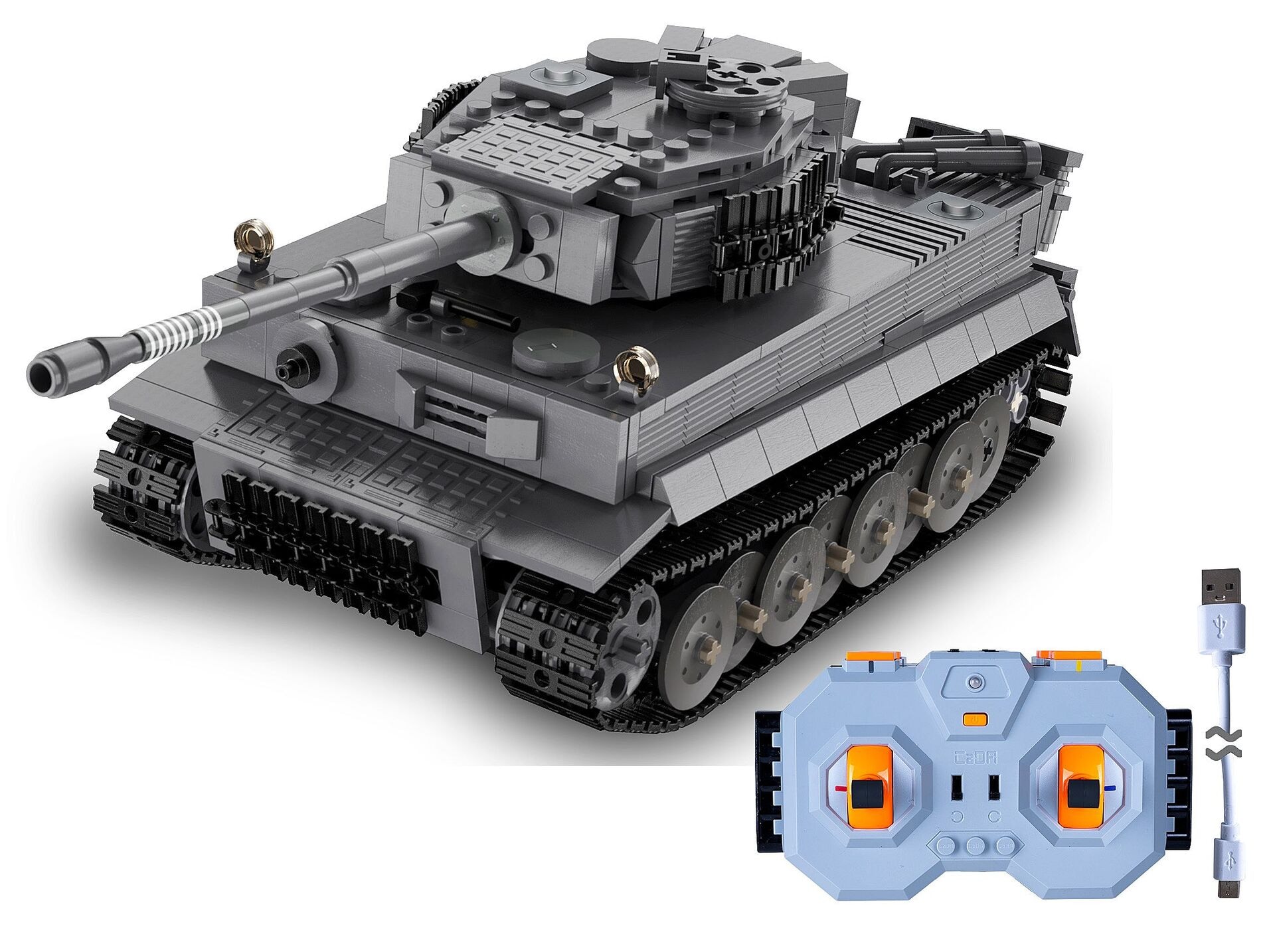 Produktfoto - Jamara e.K. - CaDA Panzer Tiger 1:35 grau 2,4GHz Bricks - Modell JAMARA 402894