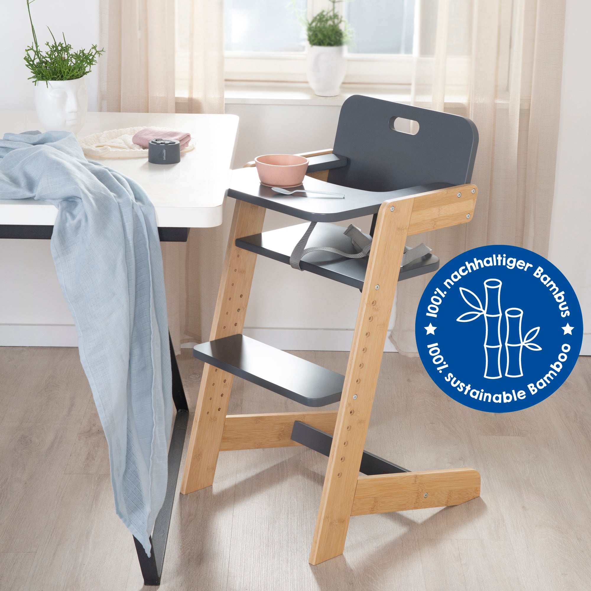 Roba 7541AB Treppenhochstuhl anthrazit-Bambus - Produktbild 11