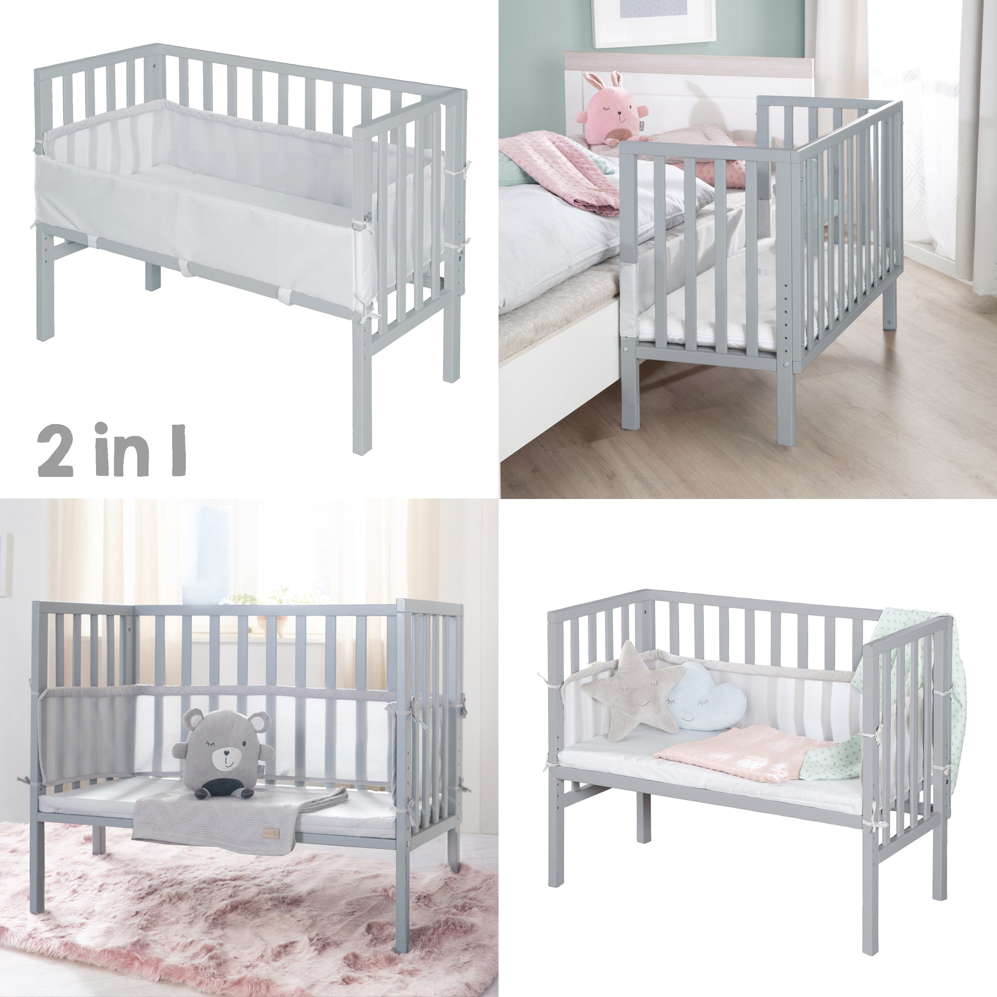 Roba 8970TP8V230 Beistellbett 2in1 roba Style grau taupe – Stubenbetten - Produktbild 7