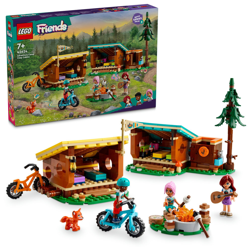 LEGO® Friends Gemütliche Hütten im Abenteuercamp 42624 Spielzeug, Maschine, Rad, Person