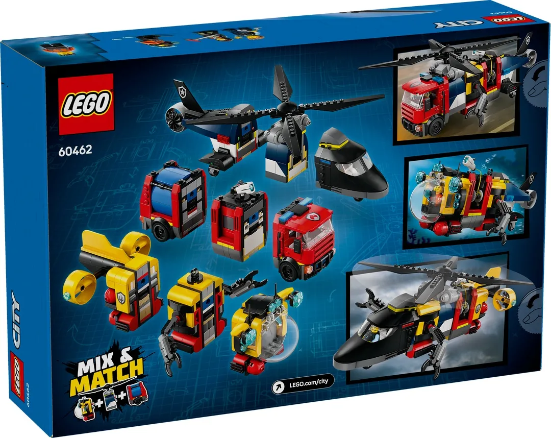 LEGO® City 60462 Kombinationsset mit Hubschrauber, Löschauto und U-Boot