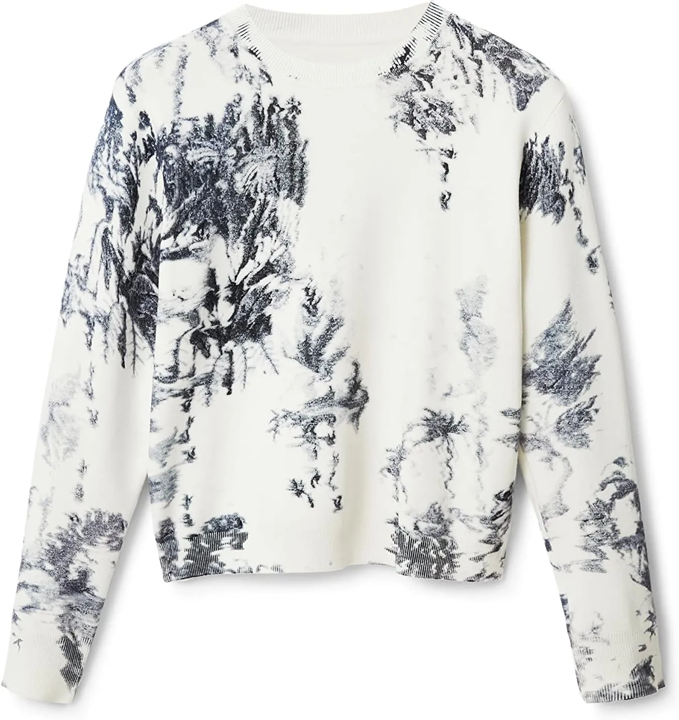 Desigual Damen Pullover - Strickpullover mit künstlerischem Print 22WWJF161000 GR. S