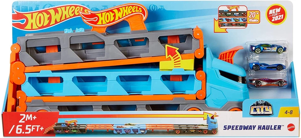 Hot Wheels 2-in-1 Rennbahn Transporter GVG37
