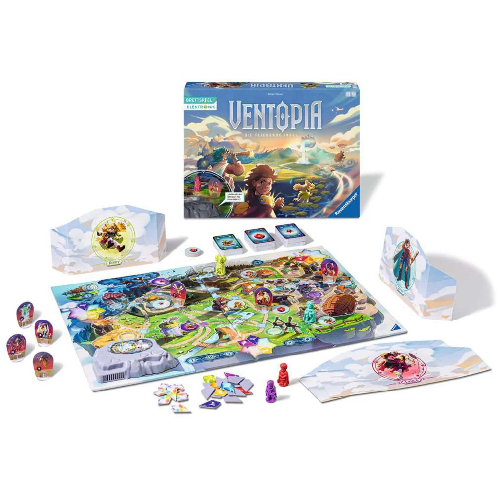 Ravensburger 24582 Ventopia - Die fliegende Insel, Brettspiel mit Elektronik für Kinder ab 7 Jahren für 1 bis 4 Spiele Ravensburger 24582 Ventopia - Die fliegende Insel, Brettspiel mit Elektronik für Kinder ab 7 Jahren für 1 bis 4 Spiele