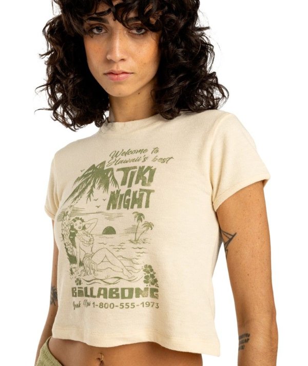 Billabong Baby Tee Kurzarmshirt für Damen T-shirt, Erwachsener, Weiblich, Person, Frau, T-shirt, Hemd, Erwachsener, Person, Frau