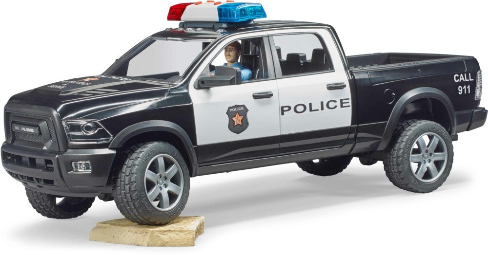 Bruder_02505_Ram_2500_Polizei_Pickup_Mit_Polizist, Kleintransporter, Fahrzeug, Person, Rad, Auto