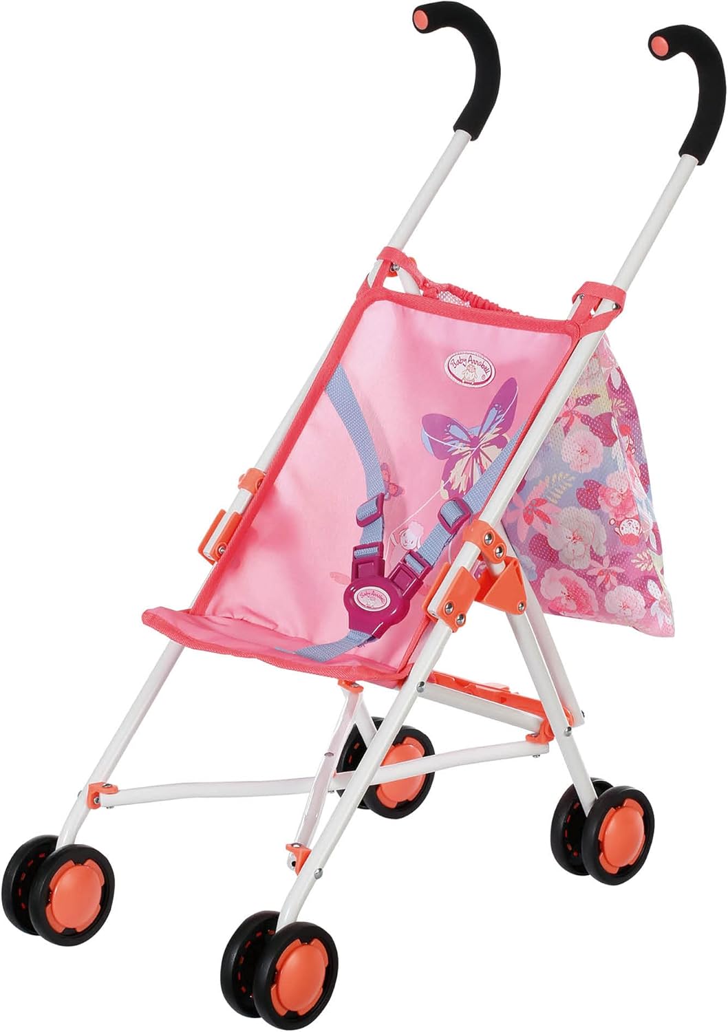Baby Annabell Active Stroller Faltbarer Puppenwagen mit 3-Punkt-Gurt & Netz Buggy, E-Scooter, Transport, Fahrzeug