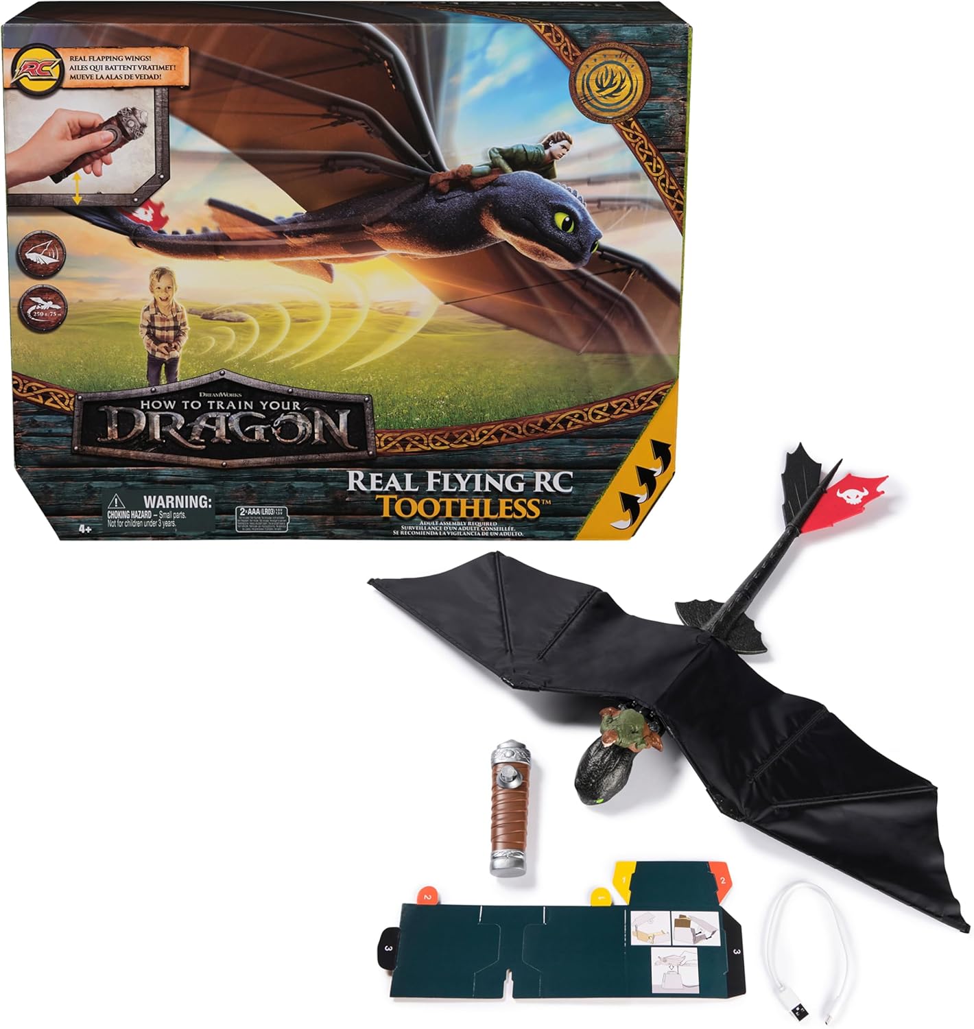 Dragons Movie Fliegender Ohnezahn Spielzeugdrache mit beweglichen Flügeln und Details aus dem Film
