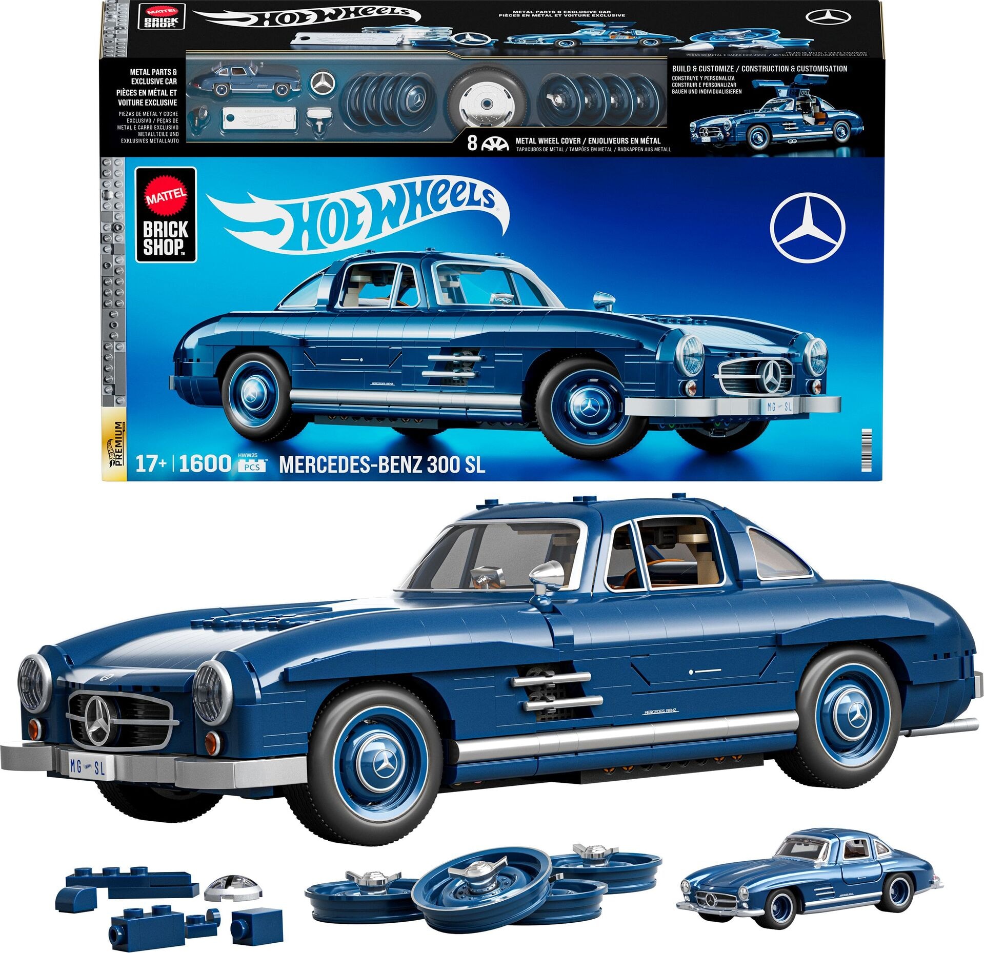 Produktfoto - Mattel - MEGA Showcase Hot Wheels Mercedes-Benz 300SL - Modell MATTEL HWW25