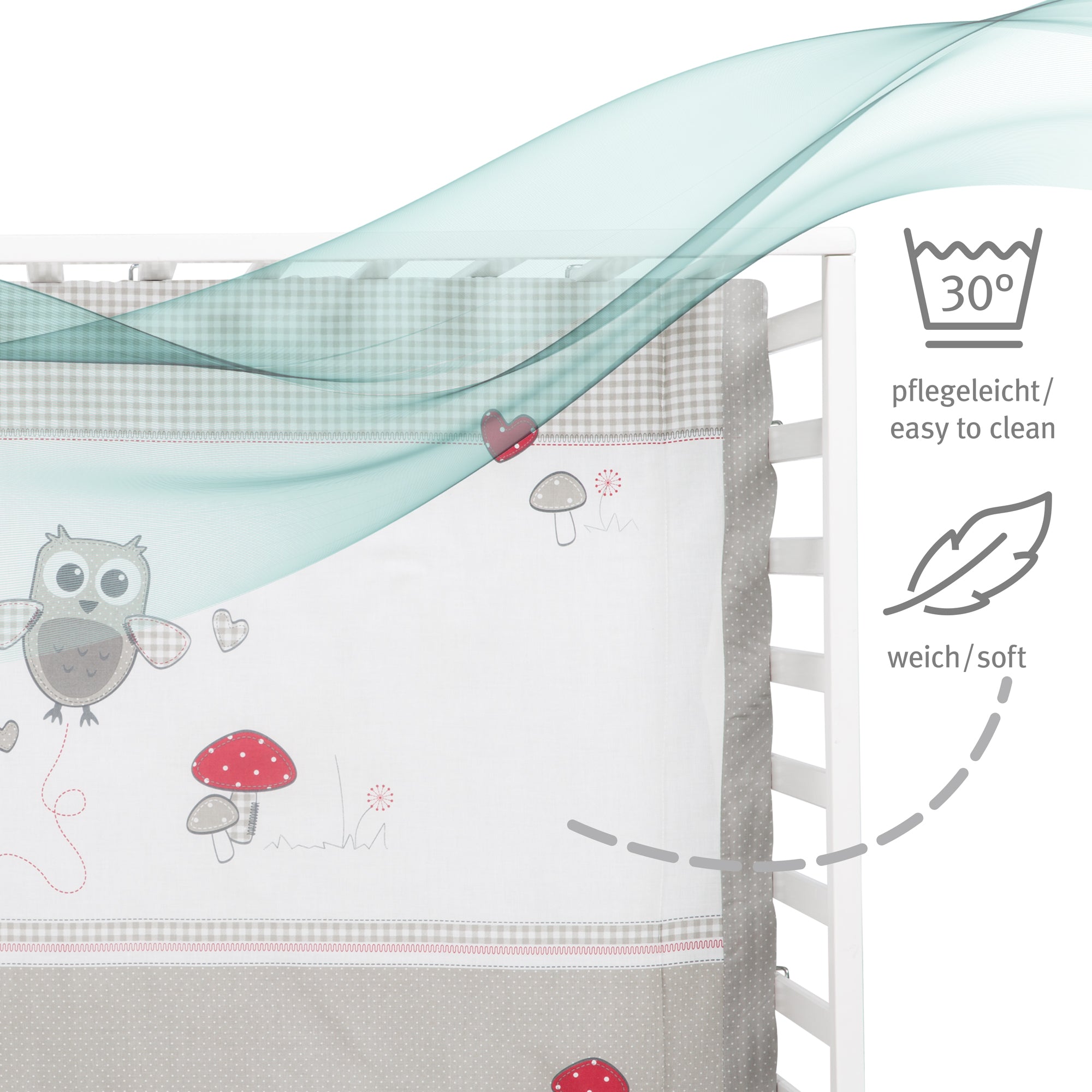 Roba 0241WES148A Laufgitter 100x75 cm Adam & Eule weiß - Produktbild 12