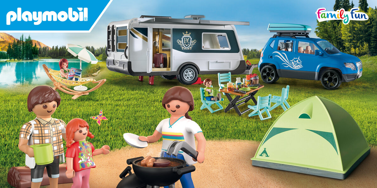3000x1500_familyfun_camping Wohnwagen, Campen, Auto, Zelt, Person, Wohnwagen, Campen, Auto, Zelt, Person