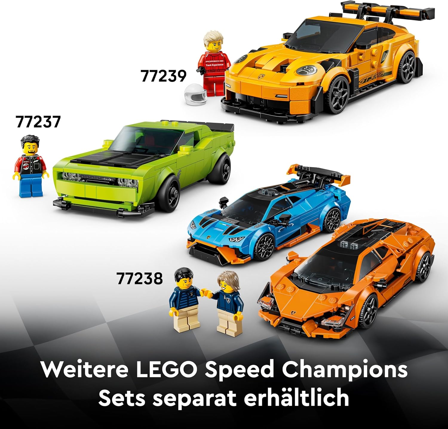 LEGO Speed Champions 76919 McLaren Formel-1-Rennwagen in Schwarz und Papaya-Orange mit Rennfahrer-Minifigur