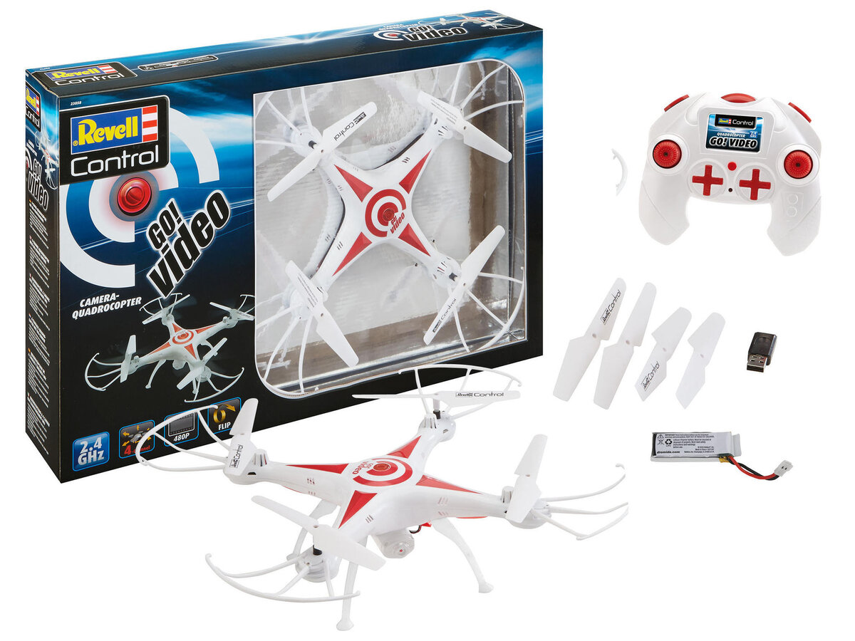 Revell, 23858, RC, Quadrocopter, \Go!, Video\", Revell, Control, Ferngesteuerte, Drohne, Flugzeug, Transport, Fahrzeug"""