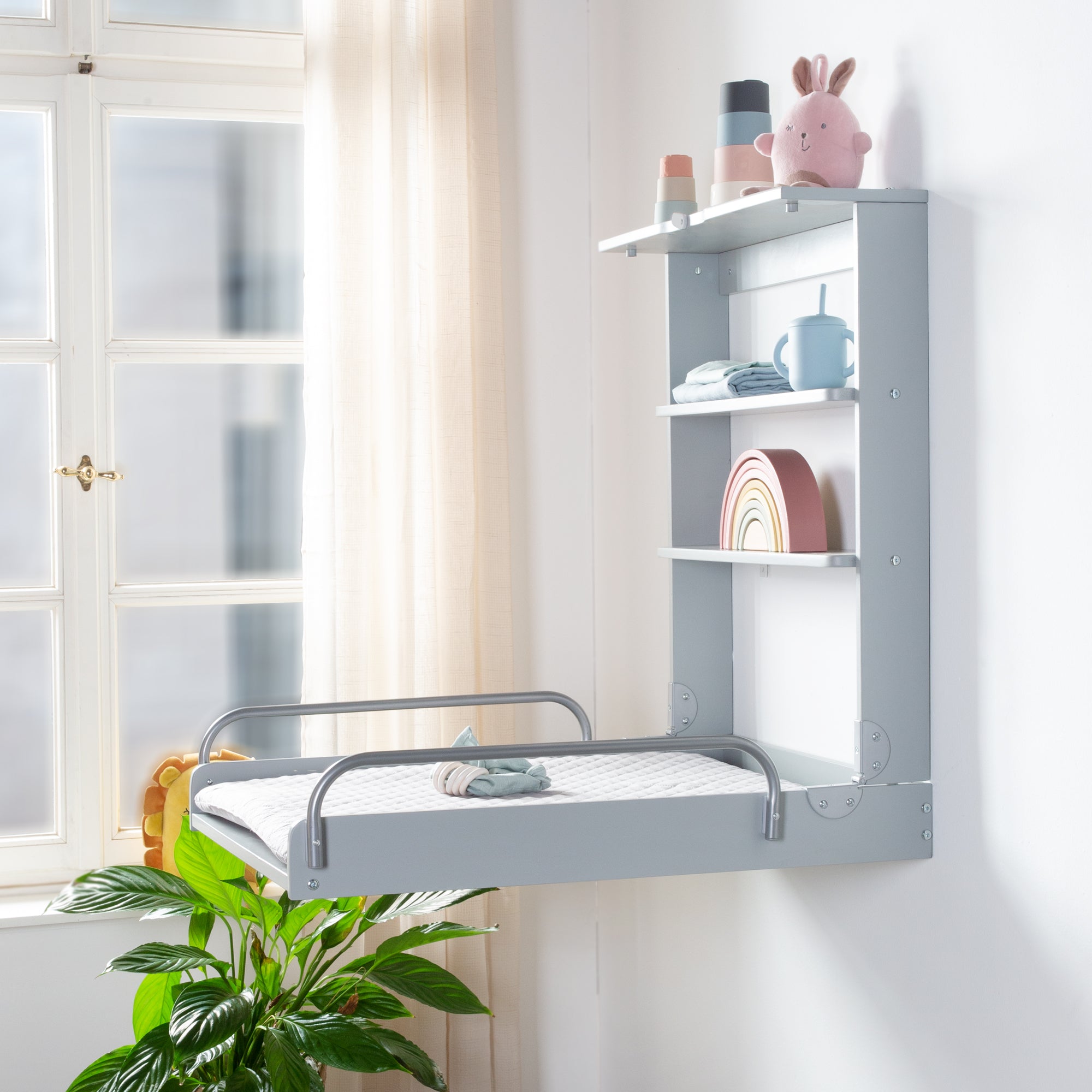 Roba 212015TPV230 Wandwickelregal +Wickelauflage grau taupe – Wickeln & Baden - Produktbild 5