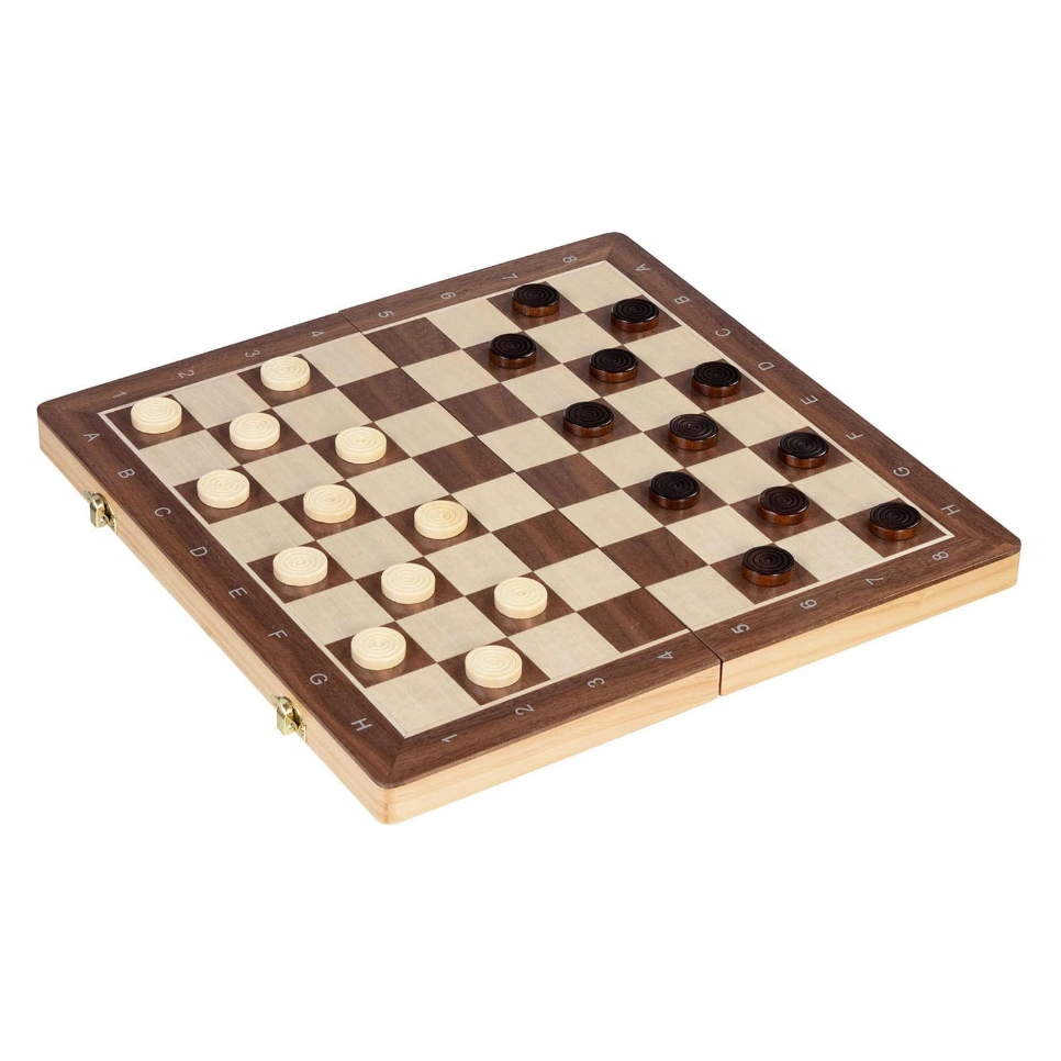 goki Schach & Dame 2-in-1 - Magnetisches Holz-Reiseset, 38 × 38 cm goki Schach & Dame 2-in-1 - Magnetisches Holz-Reiseset, 38 × 38 cm