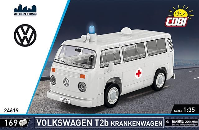 COBI Volkswagen T2b Krankenwagen Legendäres Rettungsfahrzeug im Maßstab 1:35 24619 COBI, Volkswagen, T2b, Krankenwagen, Legendäres, Rettungsfahrzeug, im, Maßstab, 1:35, 24619, Verpackung, Zubehör, und, Details, sichtbar