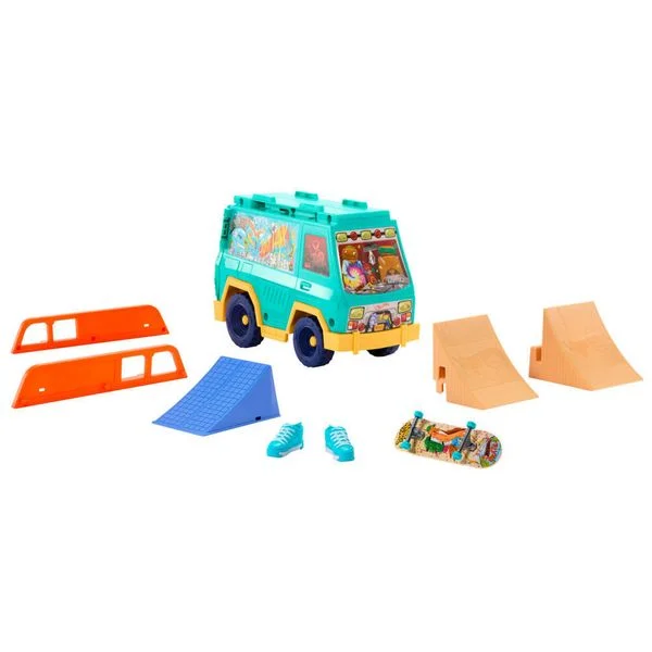 Hot Wheels Skate Tony Hawk Skatervan-Spielset mit exklusivem Fingerboard und abnehmbaren Skateschuhen Hot Wheels Skate Tony Hawk Skatervan-Spielset mit exklusivem Fingerboard und abnehmbaren Skateschuhen
