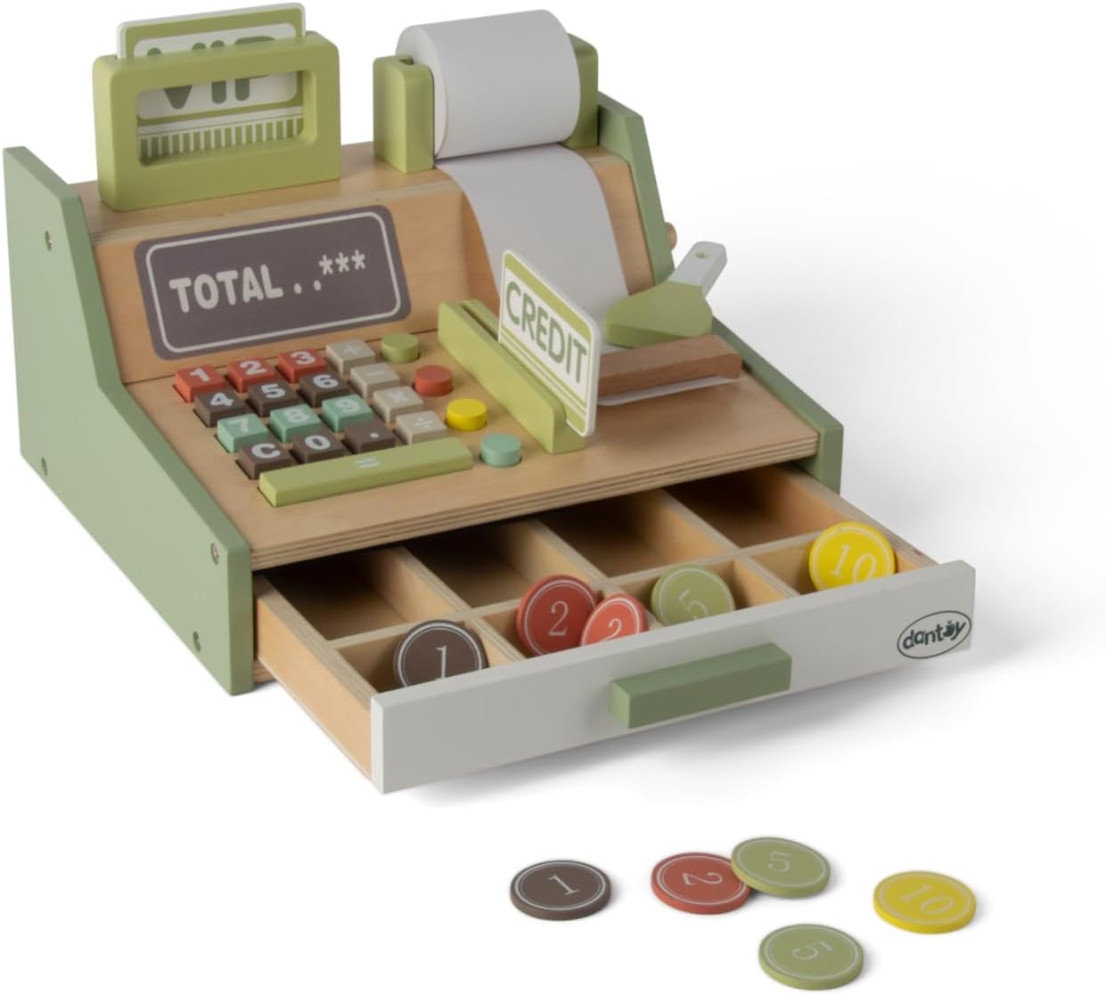 Dantoy 4770 Kaufladenkasse - Holz-Kassenset in Geschenkbox, 17-teilig Dantoy 4770 Kaufladenkasse - Holz-Kassenset in Geschenkbox, 17-teilig