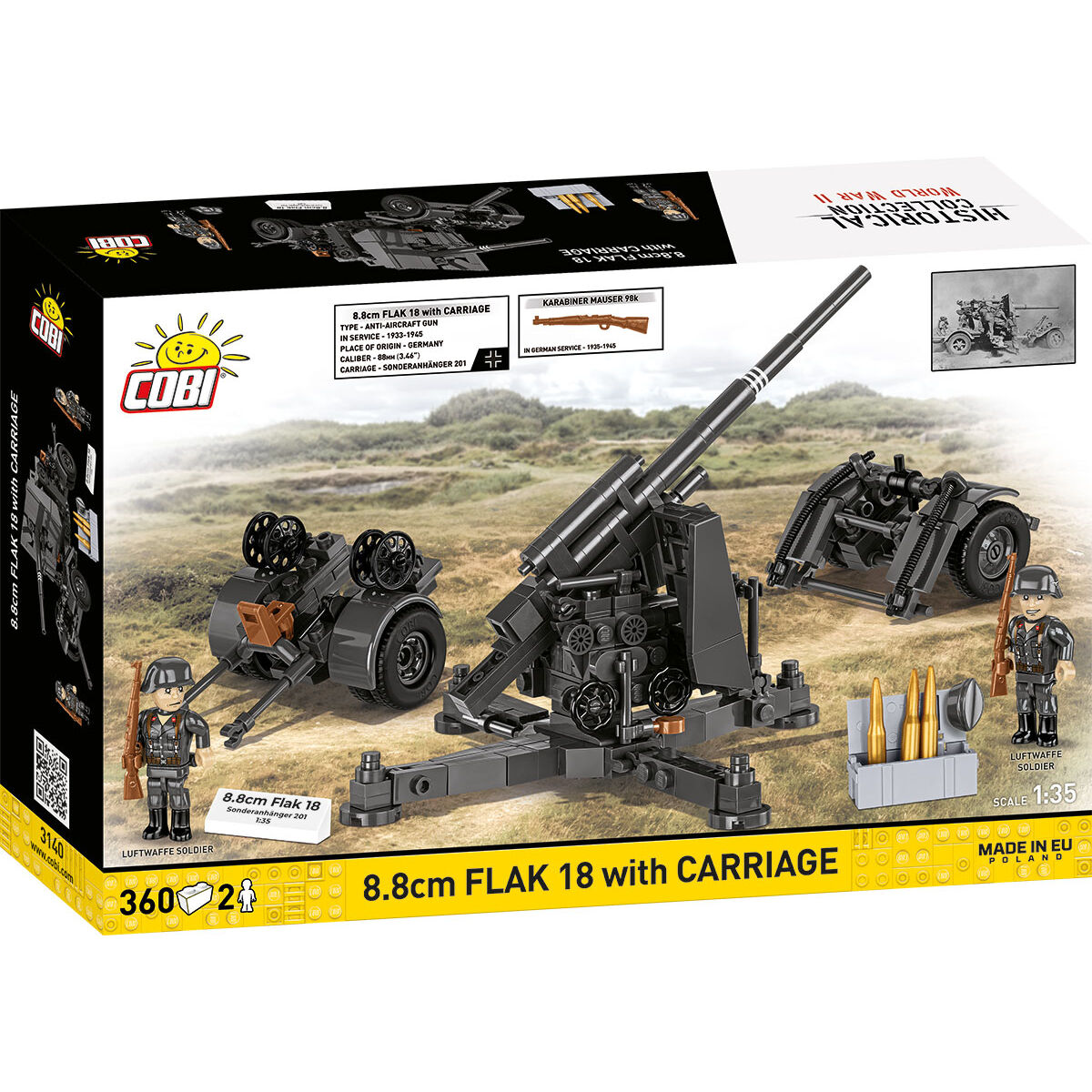 COBI 3140 - 8.8 CM FLAK 18 MIT Lafette - Bild 2