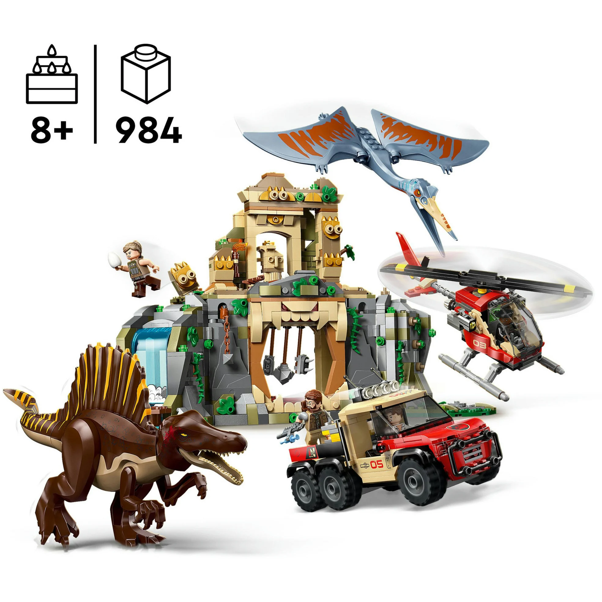 LEGO® Jurassic World™ Spinosaurier & Quetzalcoatlus: Hubschrauber-Einsatz 76976