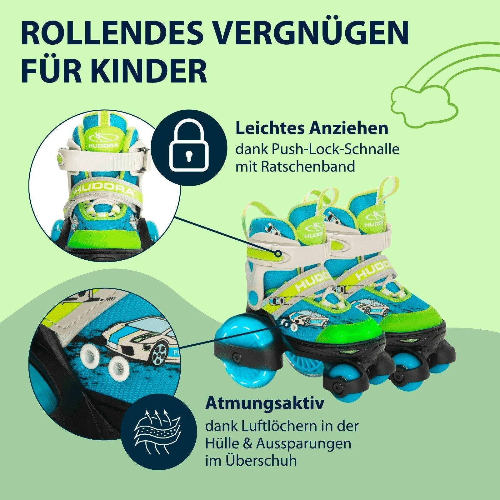 Produktfoto - Hudora - HUDORA Rollschuh My First Quad LED, Boy, Gr. 26-29 - Modell HUDORA 22050