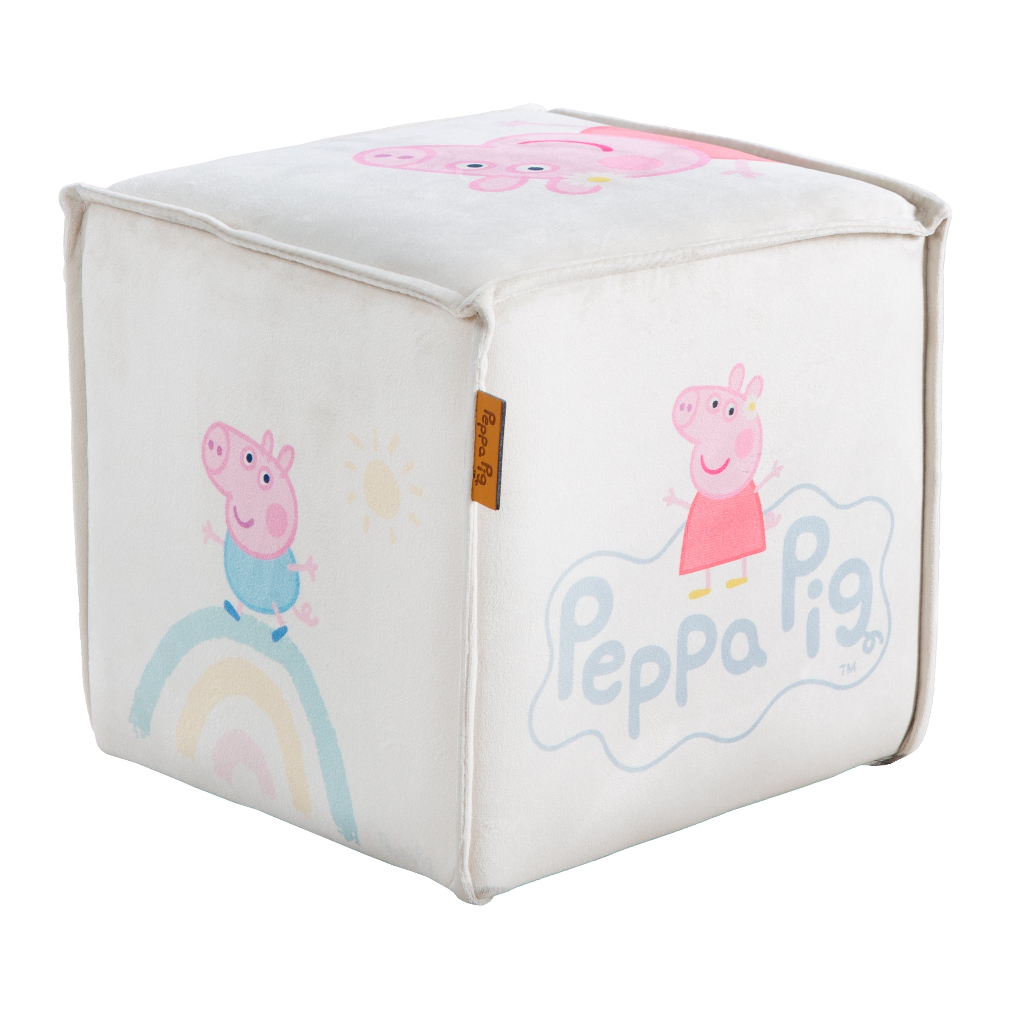 Roba 450134PP1 Kinderhocker in Würfelform Peppa Pig beige – Spielmöbel - beige - Spielmöbel - Produktbild 1