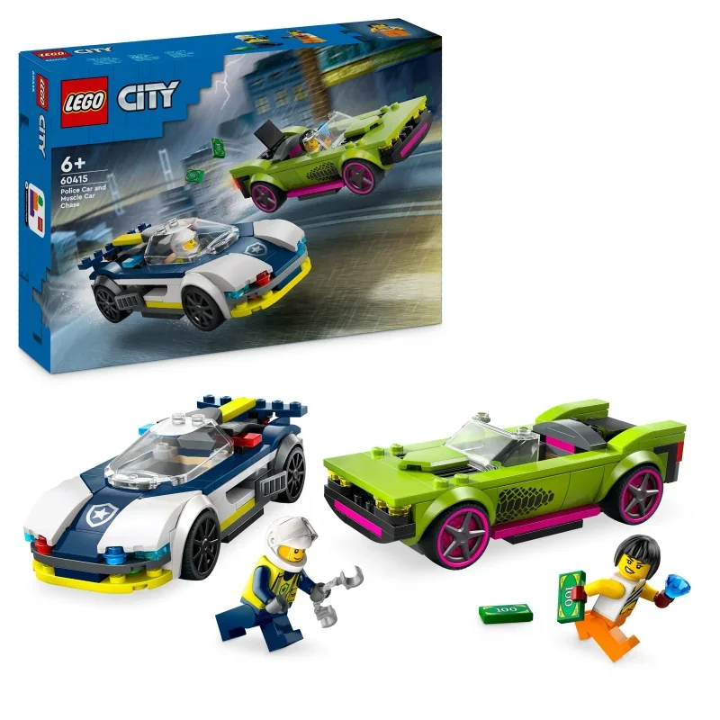 LEGO, 60415, Verfolgungsjagd, Mit, Polizeiauto, &, Muscle