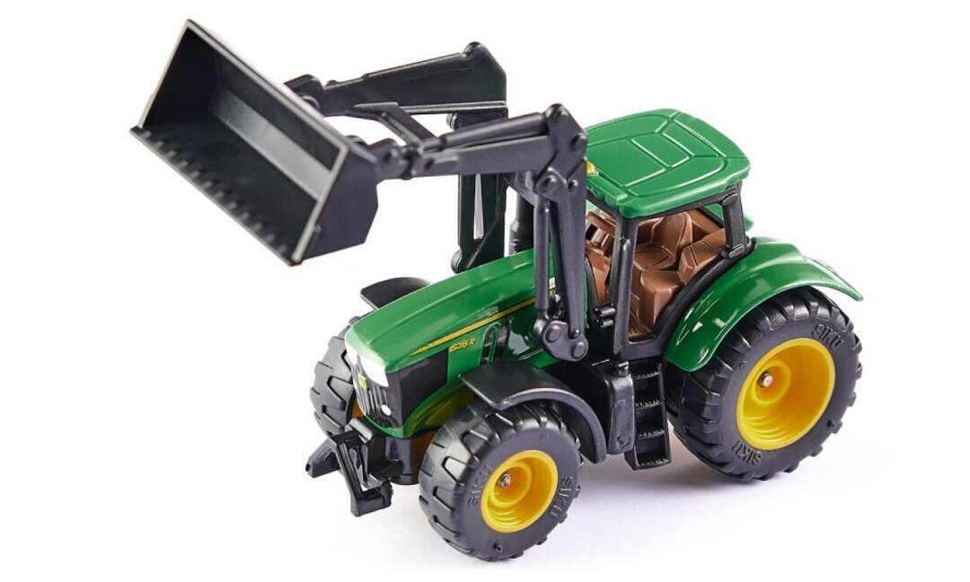 Siku_John_Deere_Mit_Frontlader, Maschine, Rad, Rasenmäher, Pflanze, Werkzeug