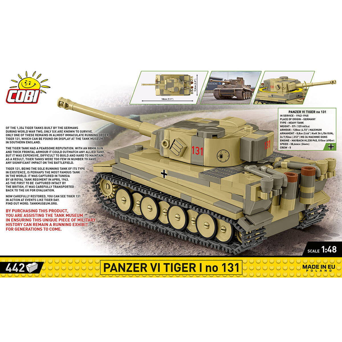 COBI 2734 - PANZER VI TIGER I NO 131, 1:48 - Bild 4