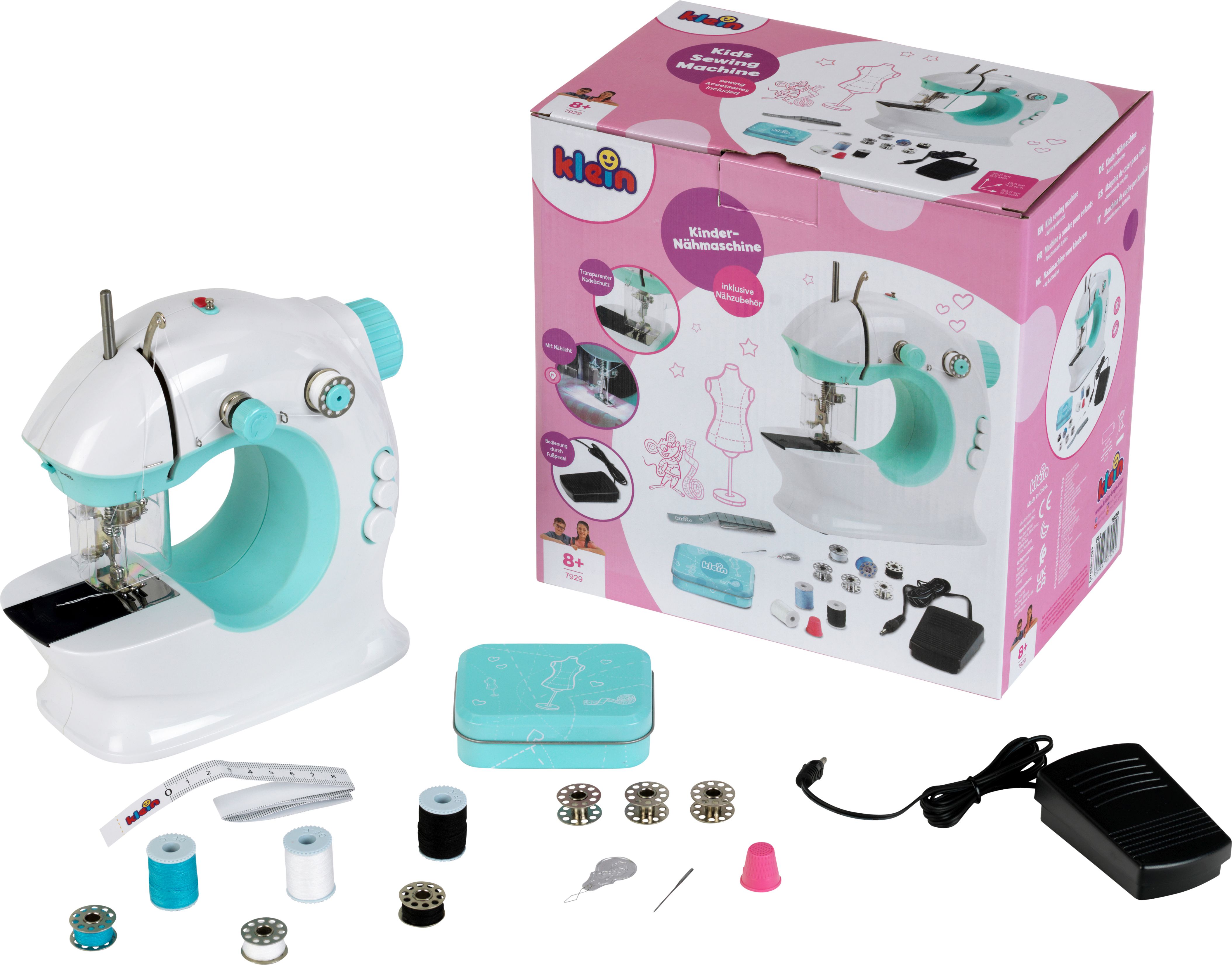 Nähmaschine für Kinder, blau Nähen, Maschine, Person
