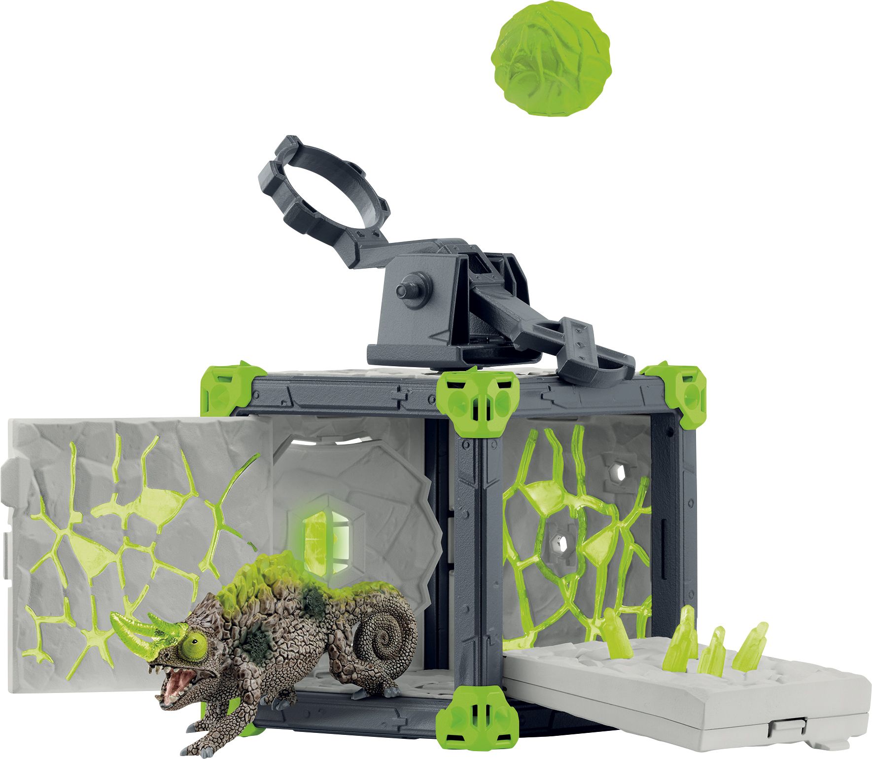 schleich ELDRADOR CREATURES 42677 BattleCave Steinchamäleons Gras, Pflanze