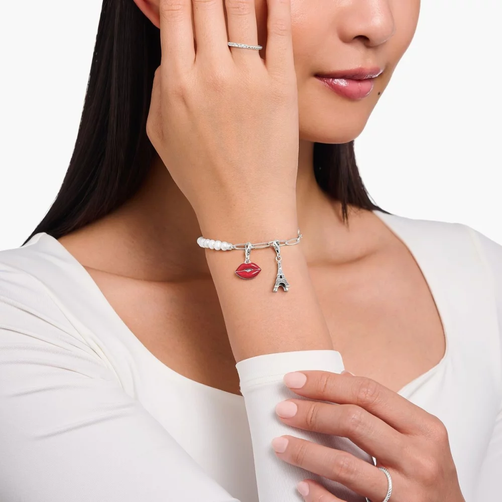 Thomas Sabo Anhänger Charm-Club Kussmund Rot Silber 2068-664-10